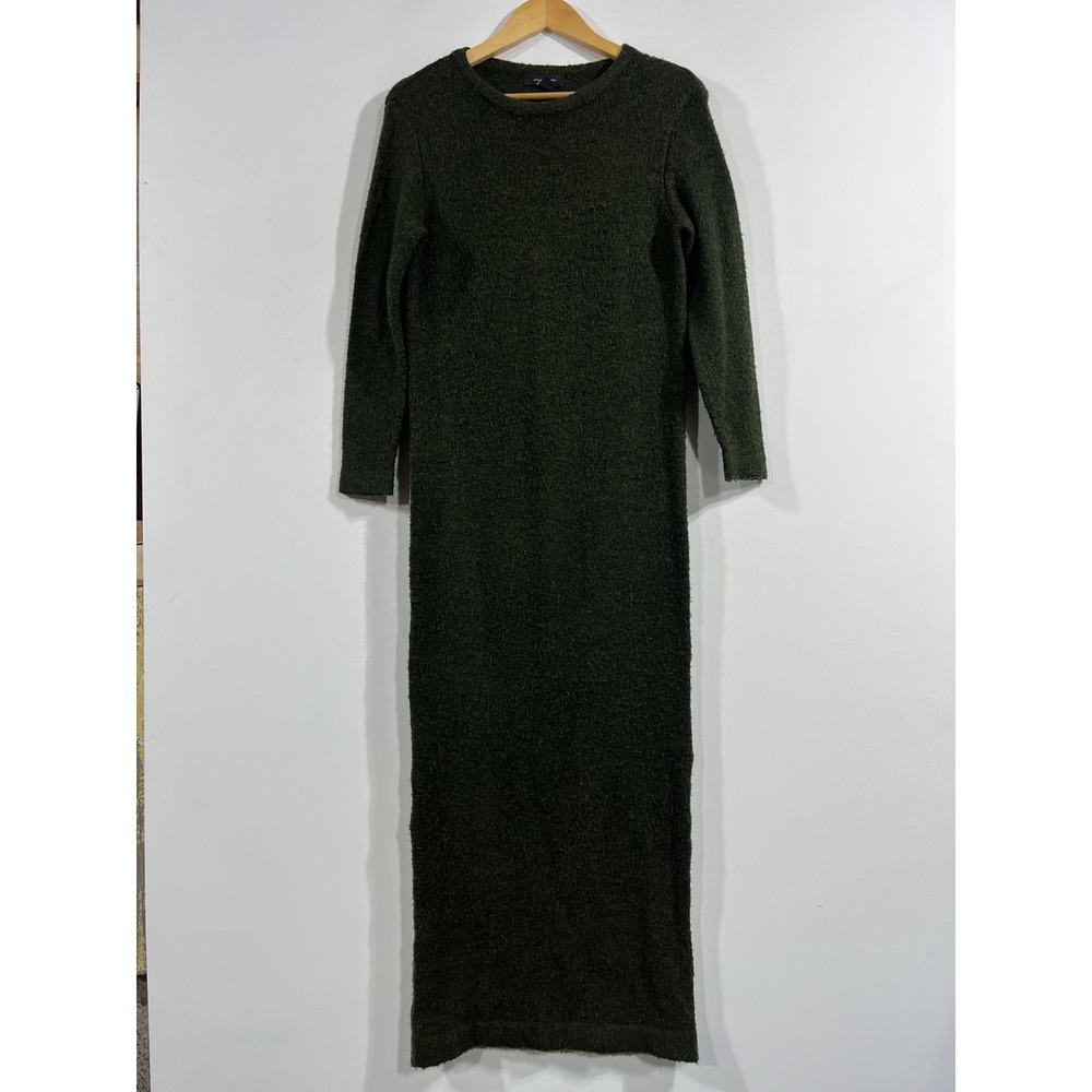 Atmosphere Parisian Granola Forest Green Knit Maxi Sweater Dress Size 6 Holiday